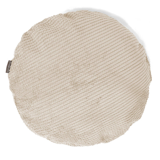 Rund Putetrekk 50cm - Pom-pom Elfenben 01