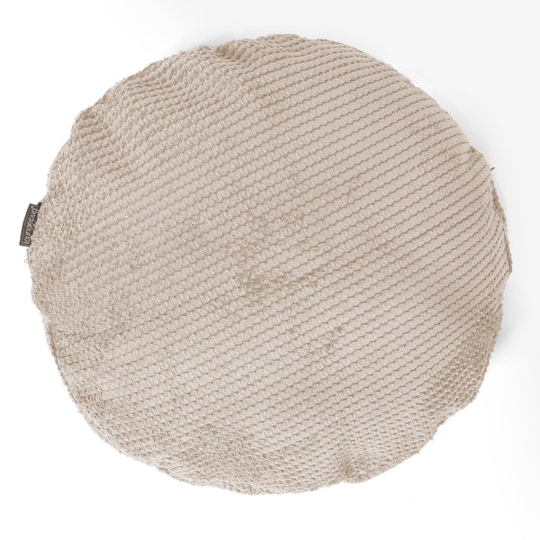 Rund Putetrekk 50cm - Pom-pom Elfenben 01