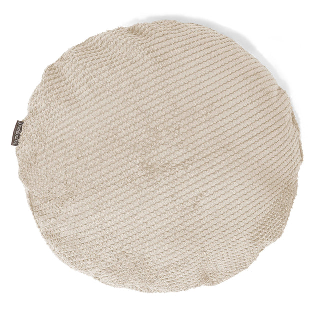Rund Putetrekk 50cm - Pom-pom Elfenben 01