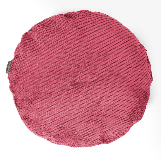 Rund Putetrekk 50cm - Pom-pom Pastellrød 01