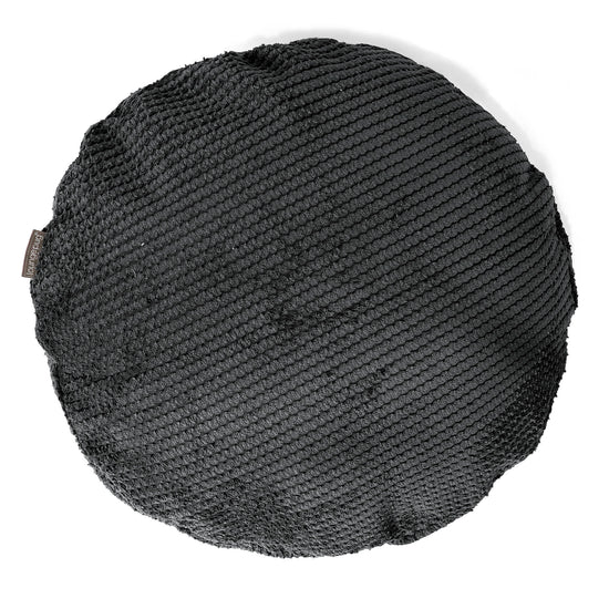 Rund Putetrekk 50cm - Pom-pom Svart 01