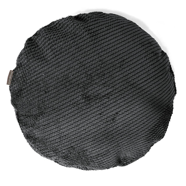 Rund Putetrekk 50cm - Pom-pom Svart 01