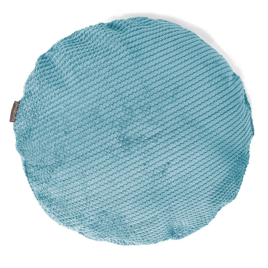 Rund Putetrekk 50cm - Pom-pom Turkis 01