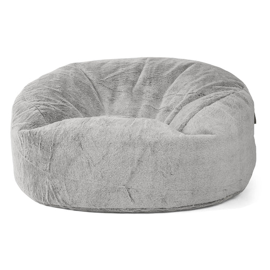 Saccosekk Sofa 'Mammut' - Kanin-fuskepels Lysegrå 01
