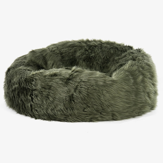 Saccosekk Sofa 'Mammut' - Mongolsk Fuskepels Salviegrønn 01
