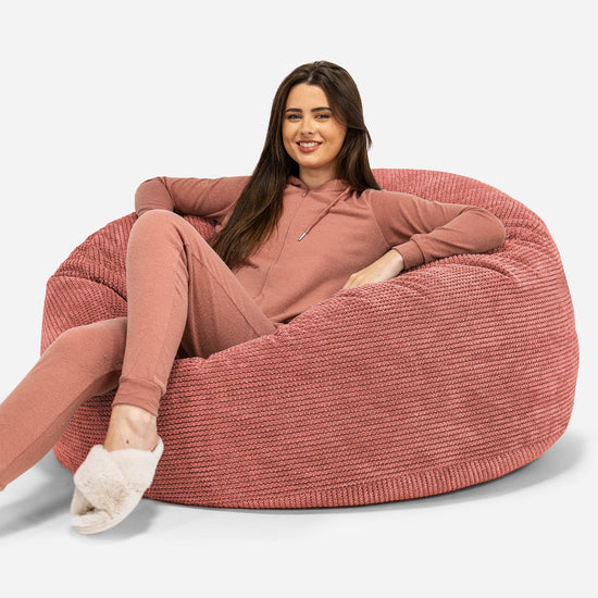 Saccosekk Sofa 'Mammut' - Pom-pom Gresskaroransje 01