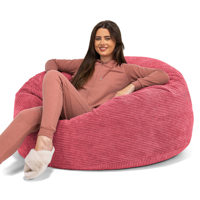 Saccosekk Sofa 'Mammut' - Pom-pom Pastellrød 01