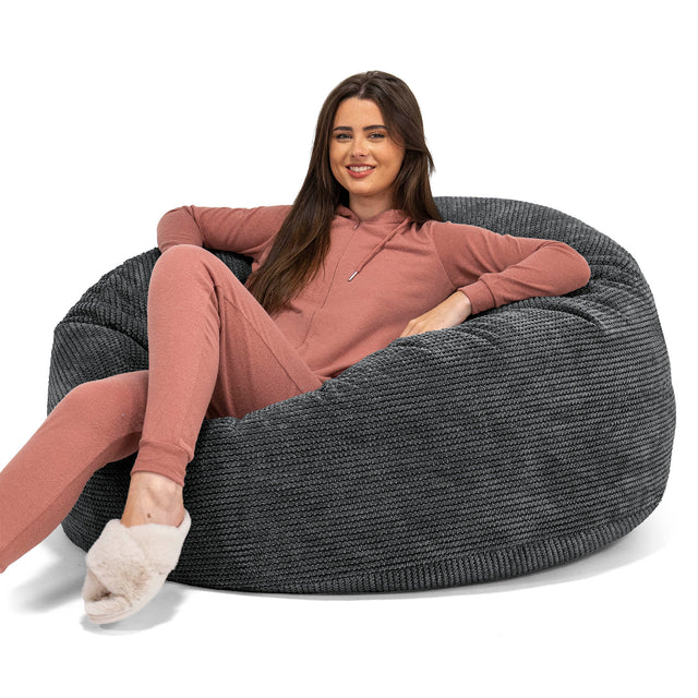 Saccosekk Sofa 'Mammut' - Pom-pom Svart 01