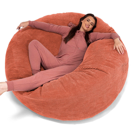 Sakkosekk Sofa 'Mega-Mammut' - Pom-pom Gresskaroransje 01