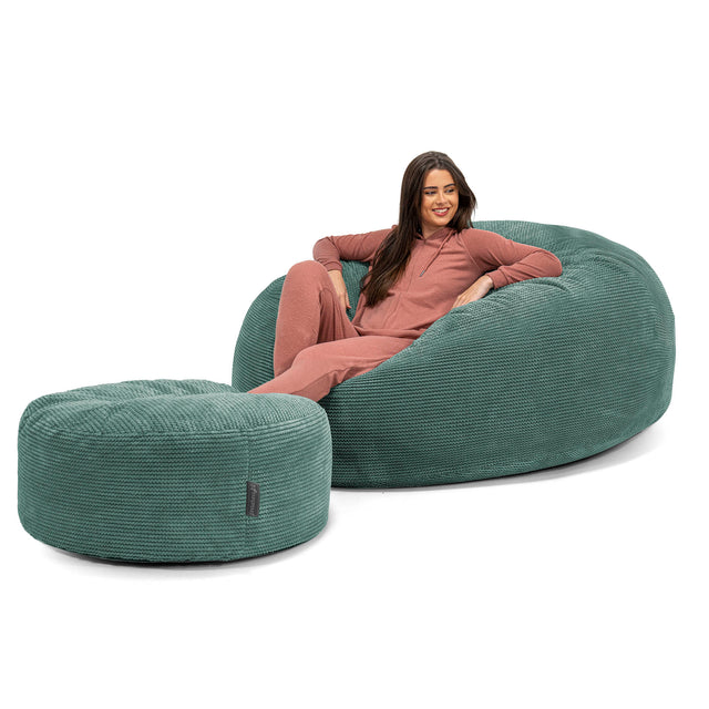 Sakkosekk Sofa 'Mega-Mammut' - Pom-pom Mosegrønn 02