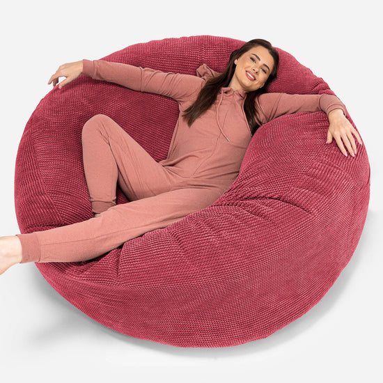 Sakkosekk Sofa 'Mega-Mammut' - Pom-pom Pastellrød 01
