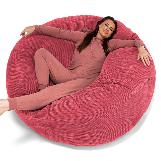 Sakkosekk Sofa 'Mega-Mammut' - Pom-pom Pastellrød 01