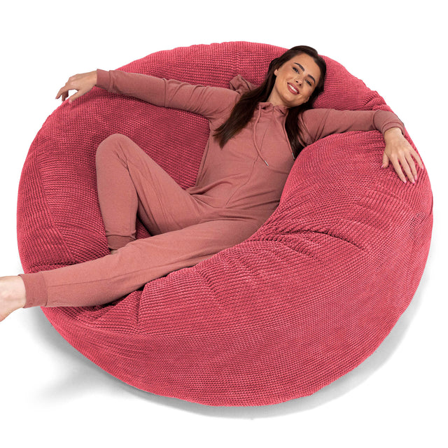 Sakkosekk Sofa 'Mega-Mammut' - Pom-pom Pastellrød 01