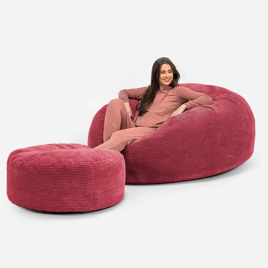 Sakkosekk Sofa 'Mega-Mammut' - Pom-pom Pastellrød 02