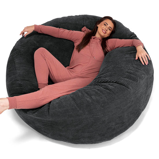 Sakkosekk Sofa 'Mega-Mammut' - Pom-pom Svart 01