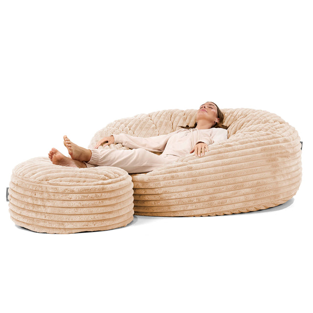 Sakkosekk Sofa 'Mega-Mammut' - Ultrabehagelig Kord Fersken