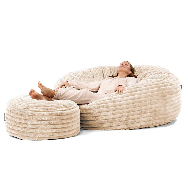 Sakkosekk Sofa 'Mega-Mammut' - Ultrabehagelig Kord Krem