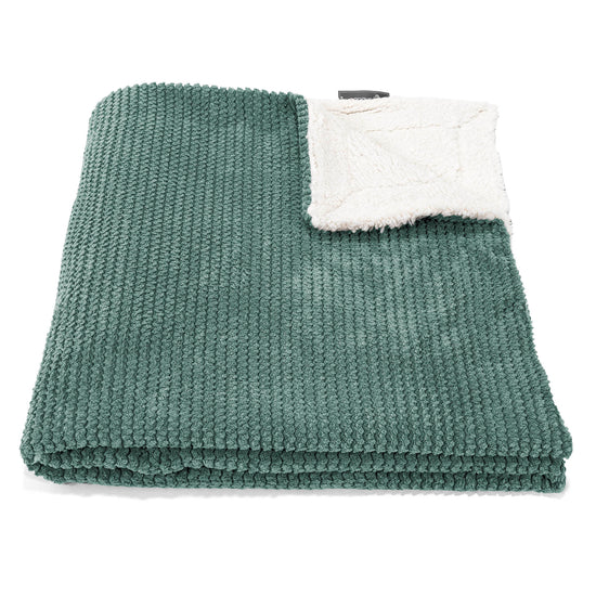 Sherpateppe - Pom-pom Mosegrønn 02