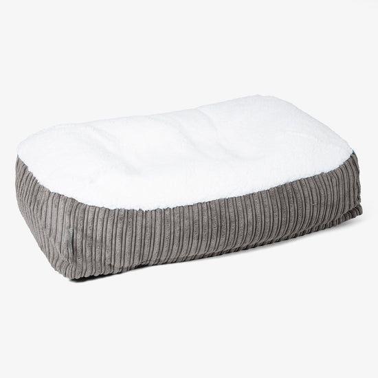 Sloucher Medium-hundeseng - Sherpa & Kordfløyel Grafitt 01