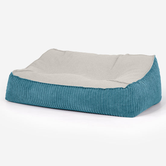 Sloucher Sakkosekk Sofa - Bouclé & Kordfløyel Turkis 01