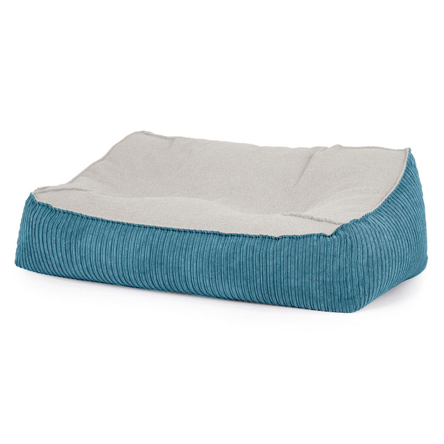Sloucher Sakkosekk Sofa - Bouclé & Kordfløyel Turkis 01