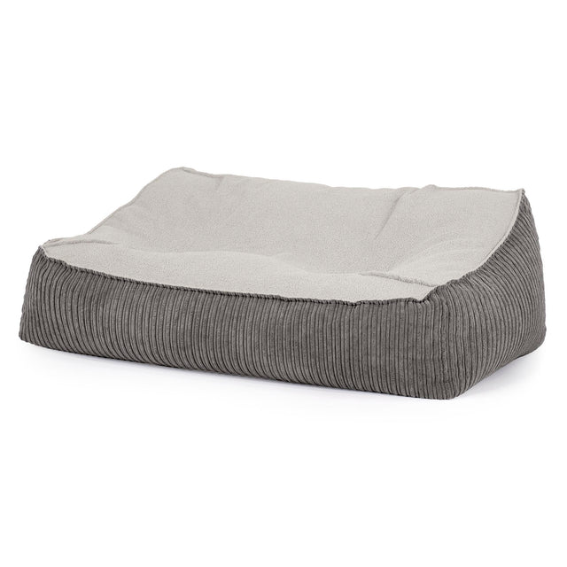 Sloucher Sakkosekk Sofa - Bouclé & Kordfløyel Grafitt 01
