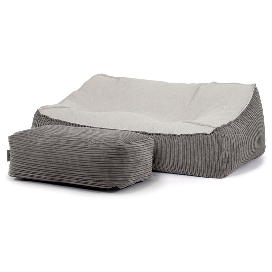 Sloucher Sakkosekk Sofa - Bouclé & Kordfløyel Grafitt 03