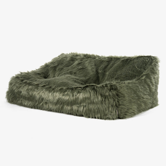 Sloucher Sakkosekk Sofa - Mongolsk Fuskepels Salviegrønn 01