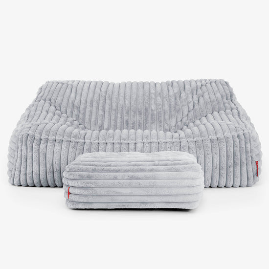 Sloucher Sakkosekk Sofa - Ultrabehagelig Kord Andeggblå 03