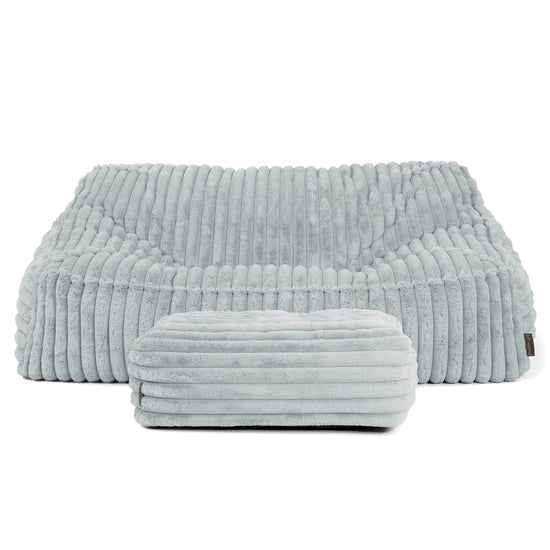 Sloucher Sakkosekk Sofa - Ultrabehagelig Kord Andeggblå 03