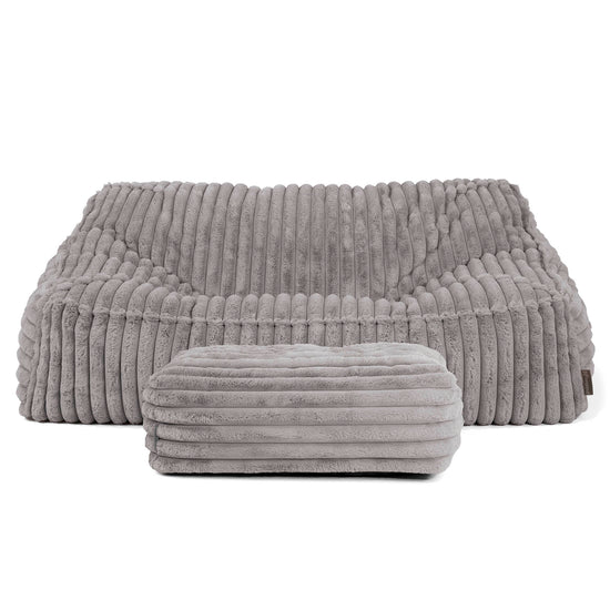 Sloucher Sakkosekk Sofa - Ultrabehagelig Kord Grå 03