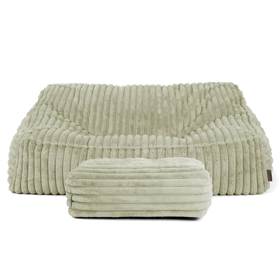 Sloucher Sakkosekk Sofa - Ultrabehagelig Kord Salviegrønn 03