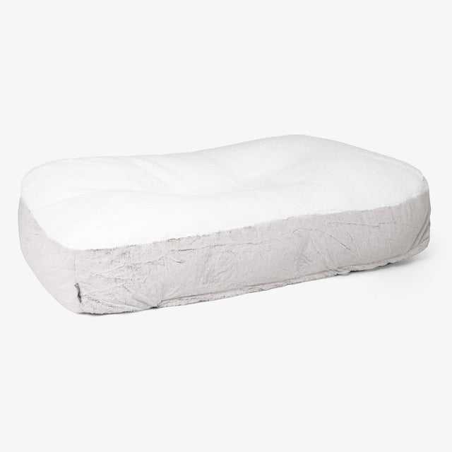 Sloucher XL-hundeseng - Kanin-fuskepels Lysegrå 01