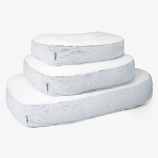 Sloucher XL-hundeseng - Kanin-fuskepels Støvete Blå 02