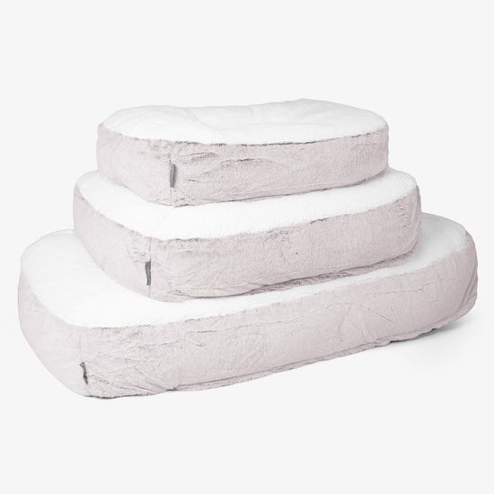 Sloucher XL-hundeseng - Kanin-fuskepels Støvete Rosa 02