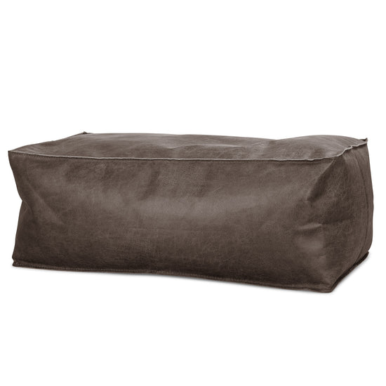 Stor Fotskammel - Vintage Skinn Naturskifer 01
