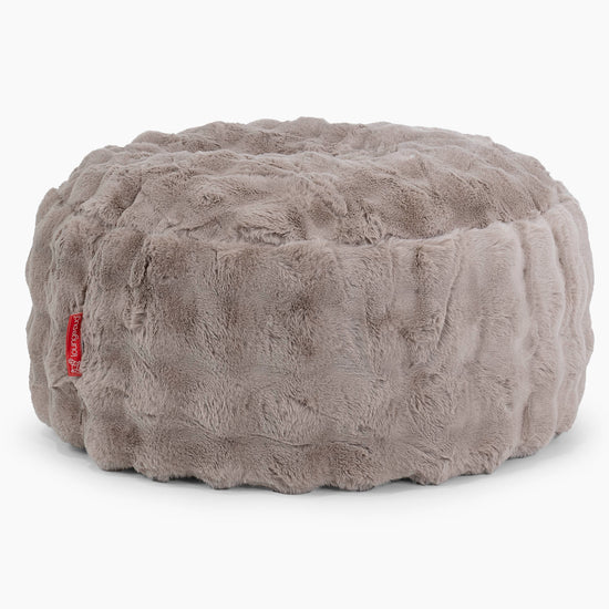 Stor Rund Puff - Falsk Pels Boble Mink 01
