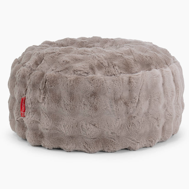 Stor Rund Puff - Falsk Pels Boble Mink 01