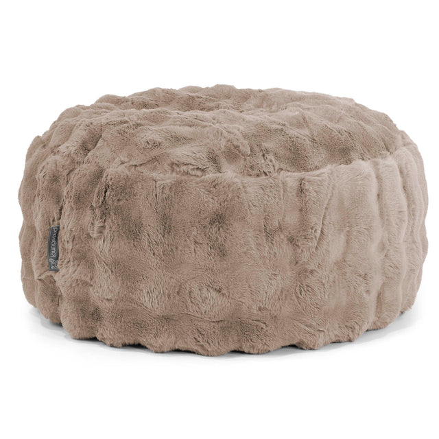 Stor Rund Puff - Falsk Pels Boble Mink 01