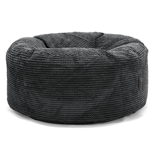 Stor Rund Puff - Pom-pom Svart 01