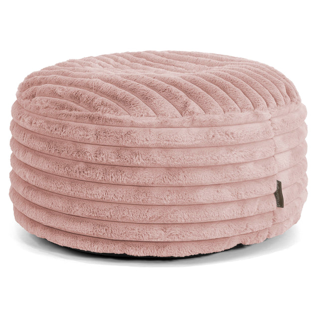 Stor Rund Puff - Ultrabehagelig Kord Støvete Rosa 01