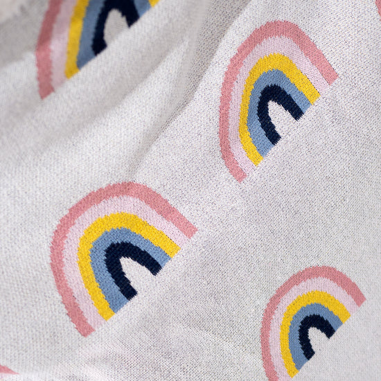Sofa Pledd / Teppe - Strikket Regnbue 02