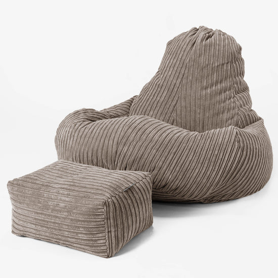 Ultra Lux Gaming Sakkosekk-stol - Kordfløyel Duegrå 02