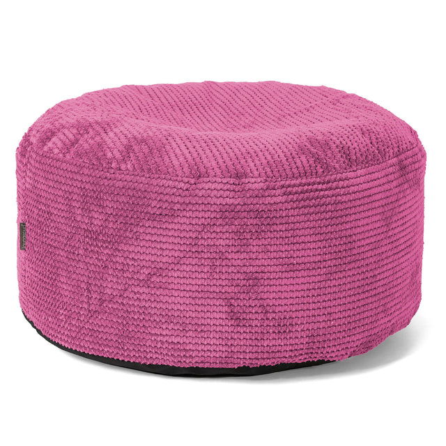 Stor Rund Fotskammel - Pom-pom Rosa 01