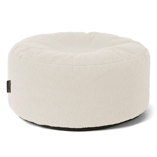 Stor Rund Puff - Bouclé Elfenben 01