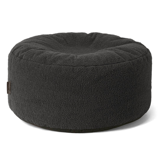Stor Rund Puff - Bouclé Grafitt 01