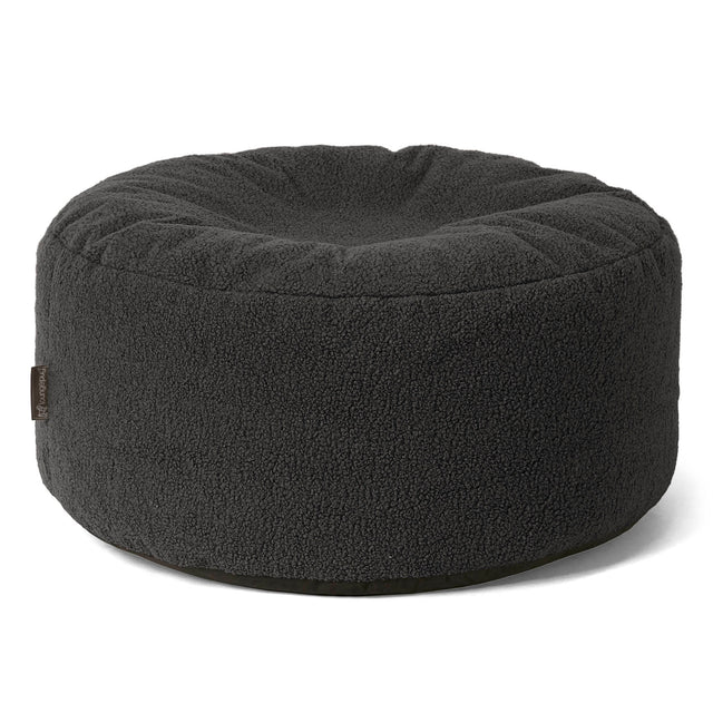 Stor Rund Puff - Bouclé Grafitt 01