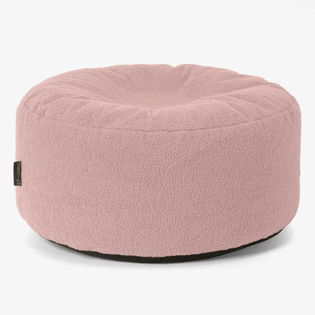 Stor Rund Puff - Bouclé Rosa 01