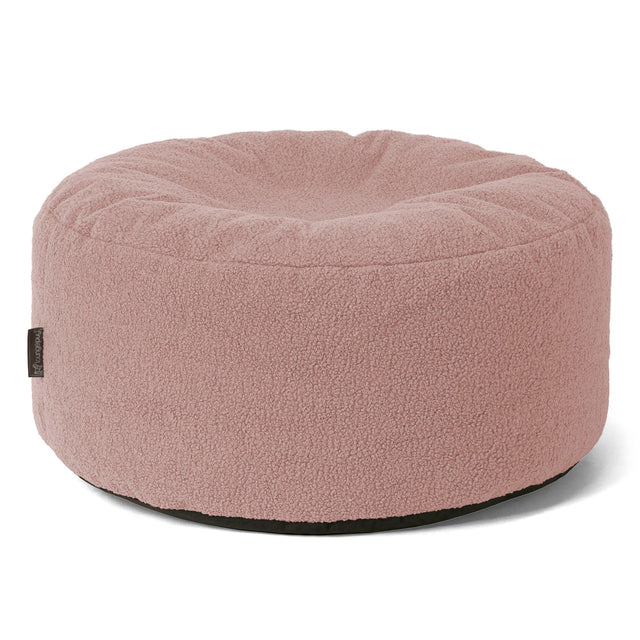 Stor Rund Puff - Bouclé Rosa 01