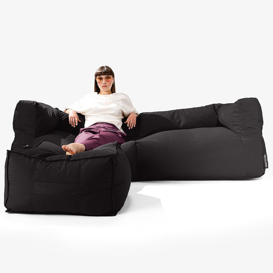SoleiStorm™ Ultra 2000 h+ 3-seters Sofa Utendørs Saccosekk - Olefin Svart 02